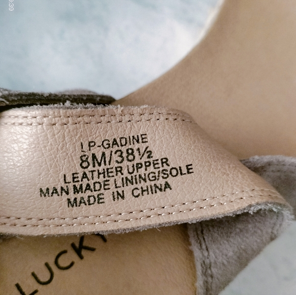 Lucky Brand Gadine Tan Suede Espadrille Sandals Size 8M - Picture 7 of 7